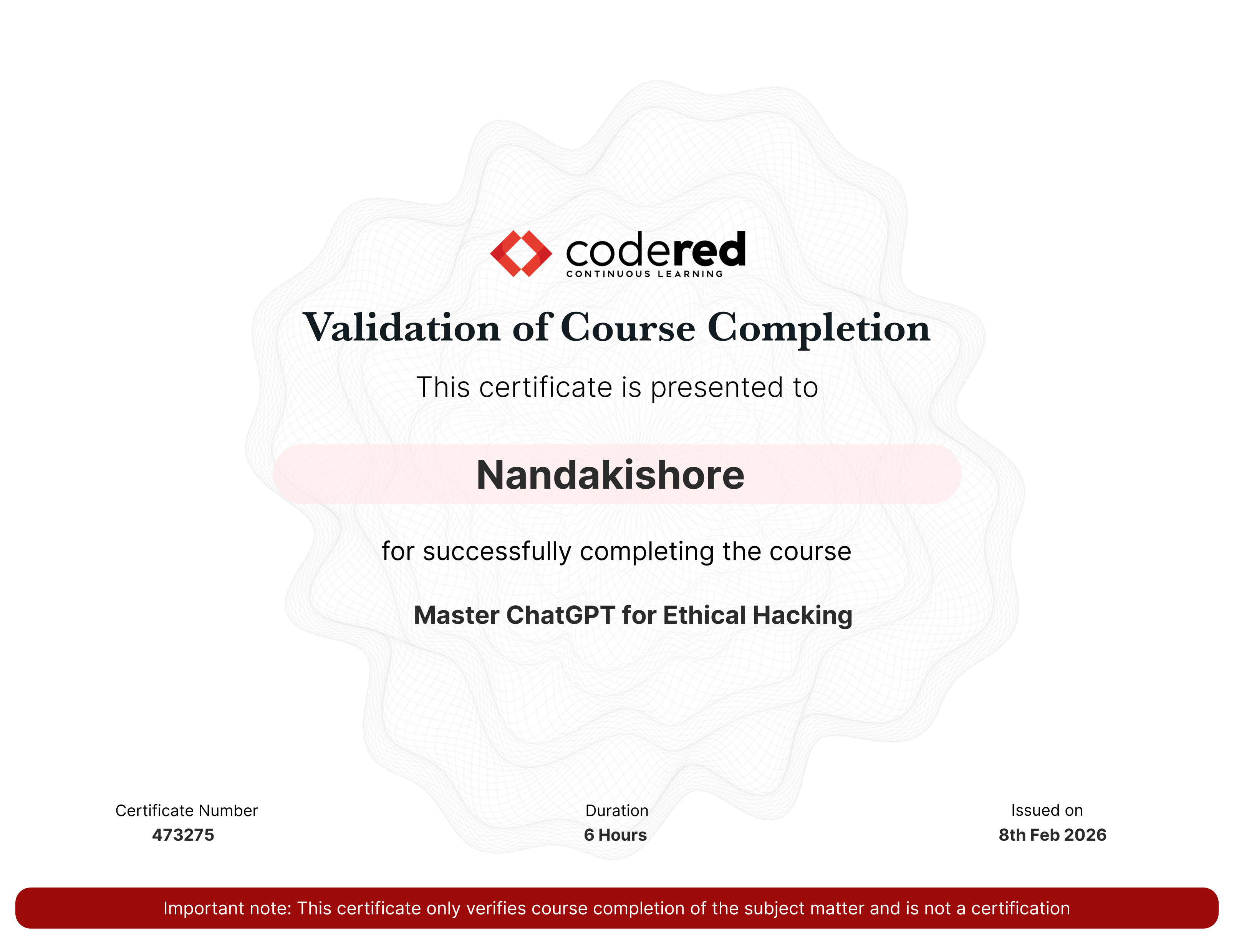 certificate