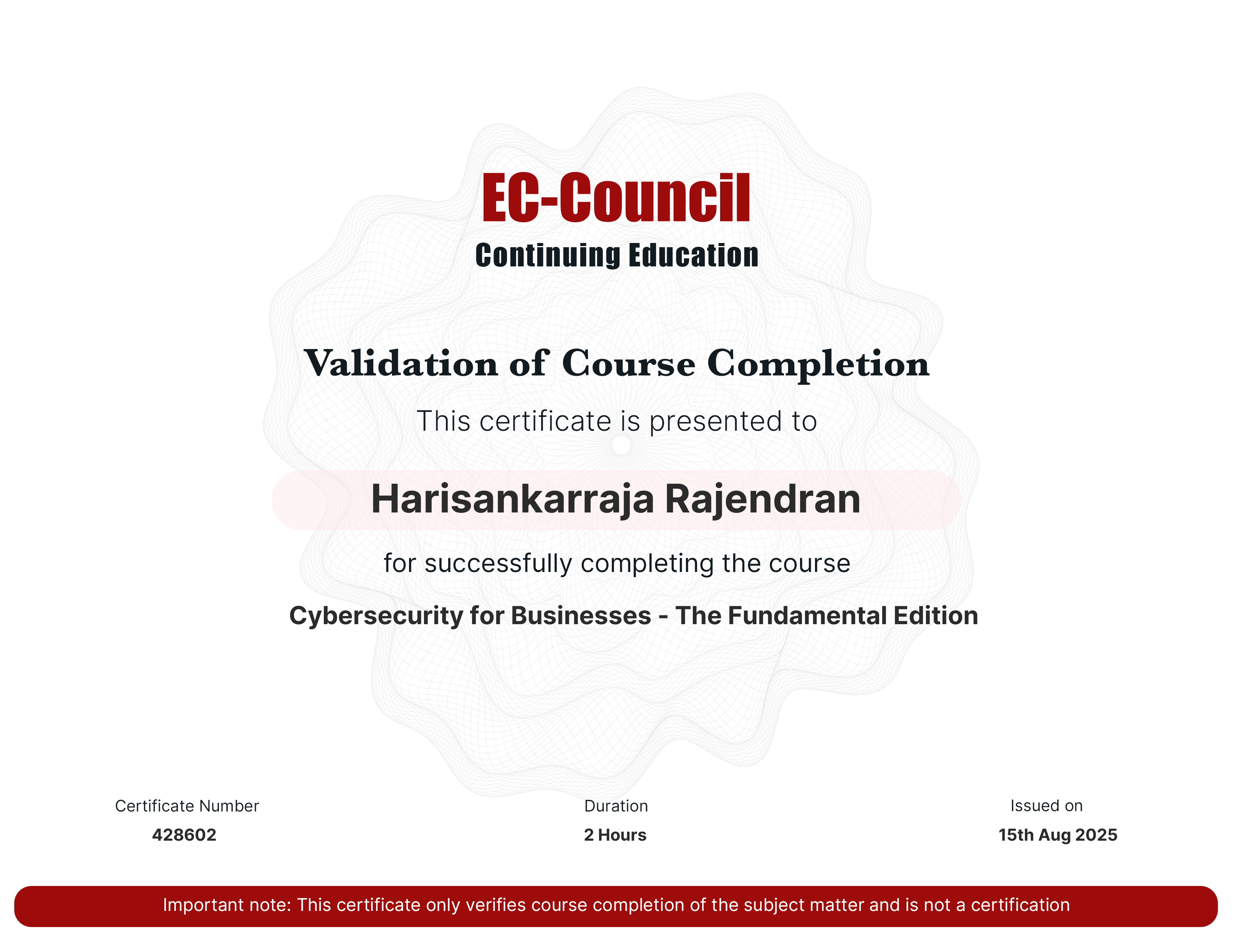 certificate