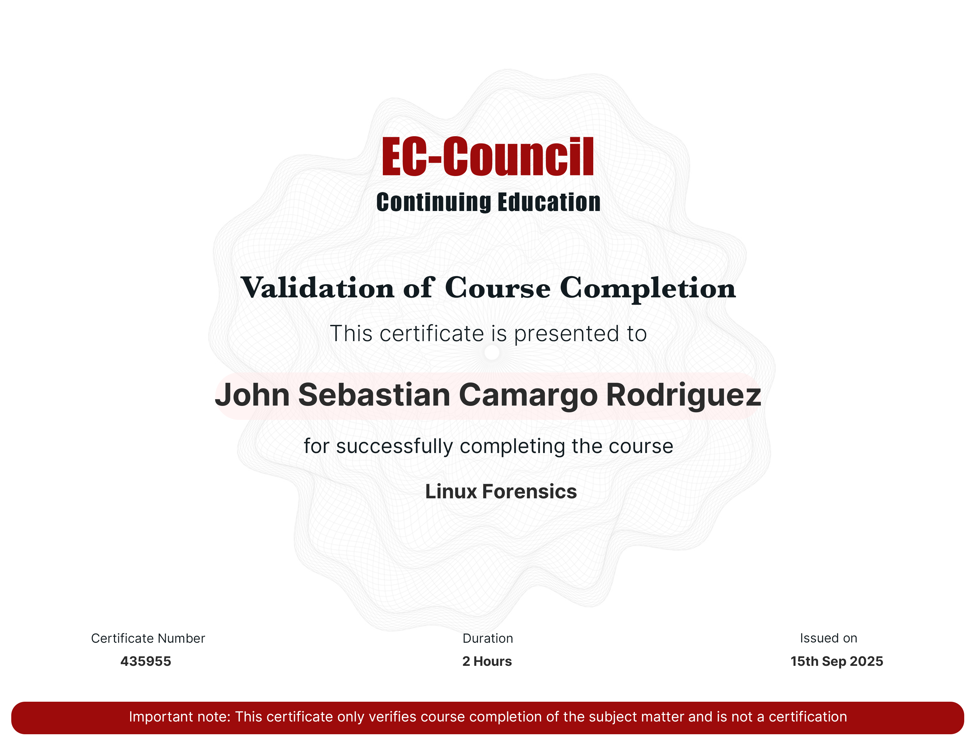 certificate