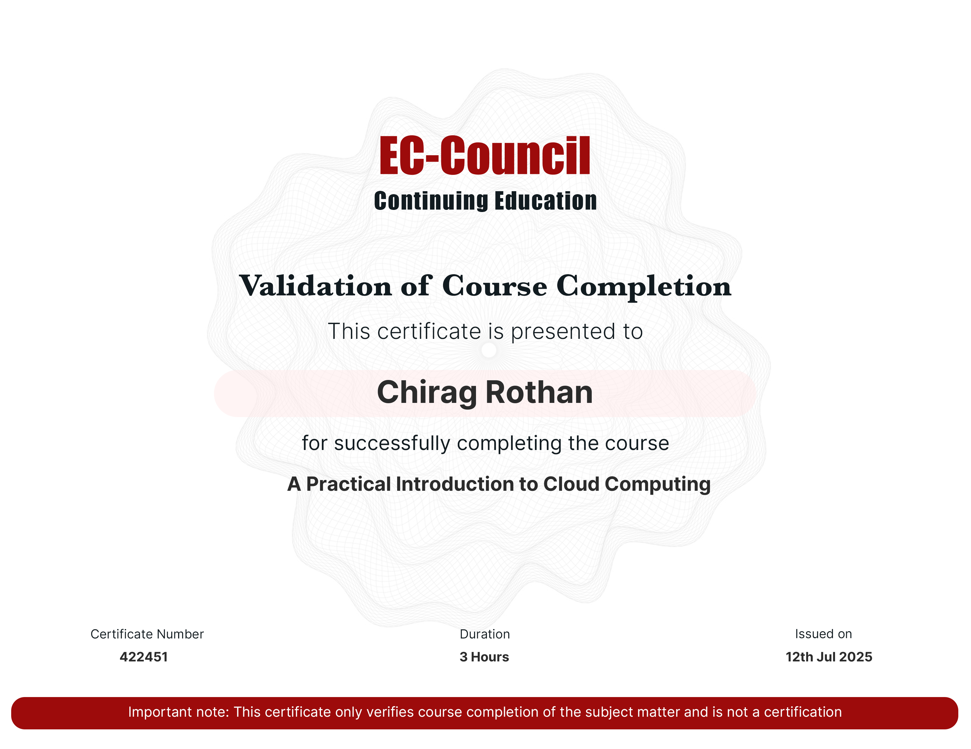 certificate