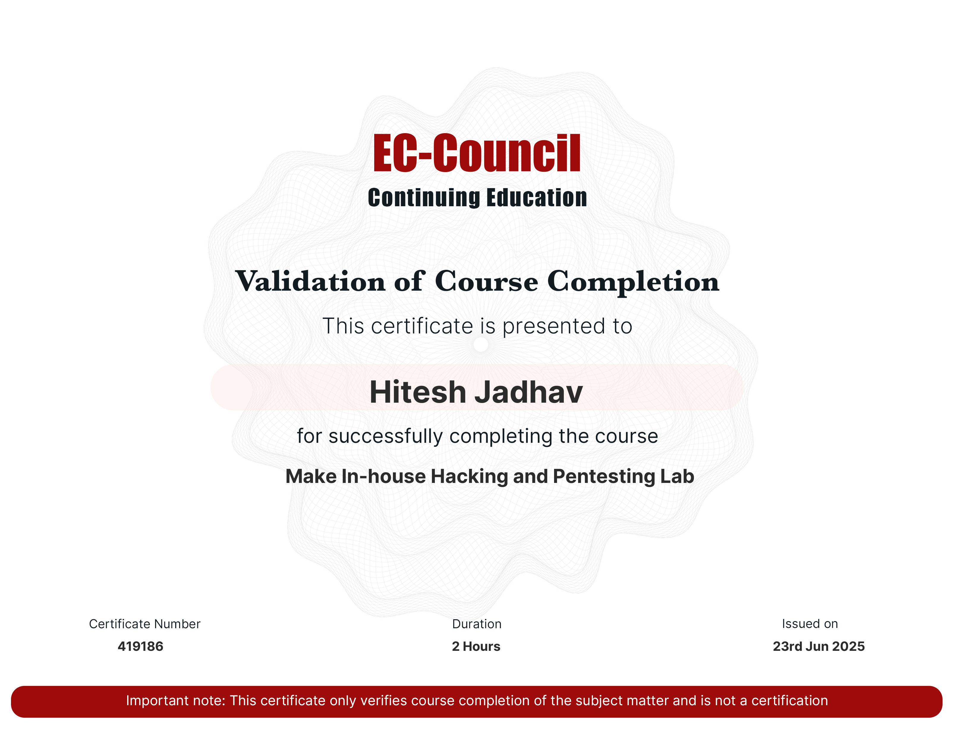 certificate